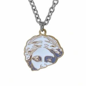 “Urban Sculpture” Modern Art Graffiti Greek Roman Goddess Broken Face Necklace